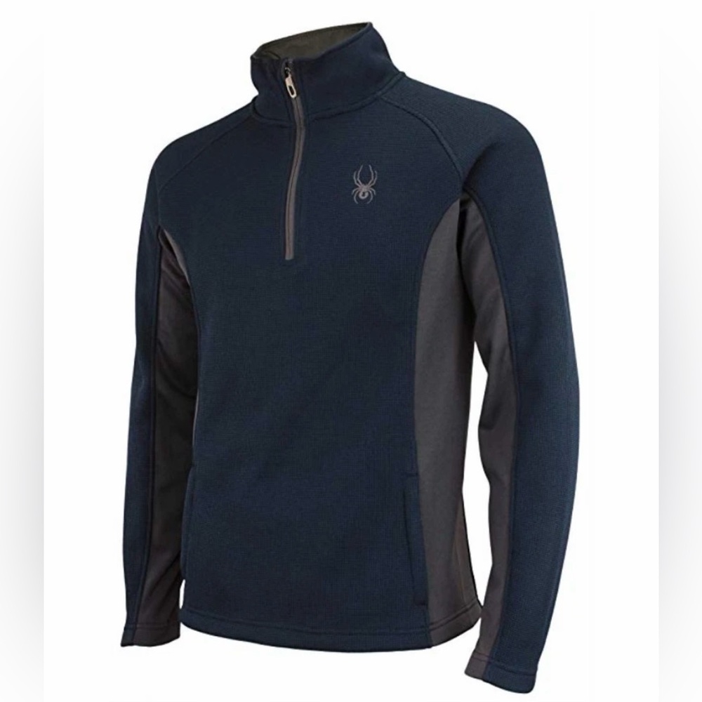 Spyder Men’s Outbound Half-Zip Stryke‎ Fleece Jacket Size M Navy & Grey